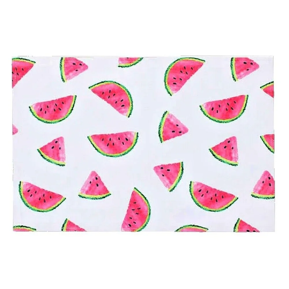 Colordrift Watermelon Slices Placemats Set of 4 Reversible Fabric Summer Beach